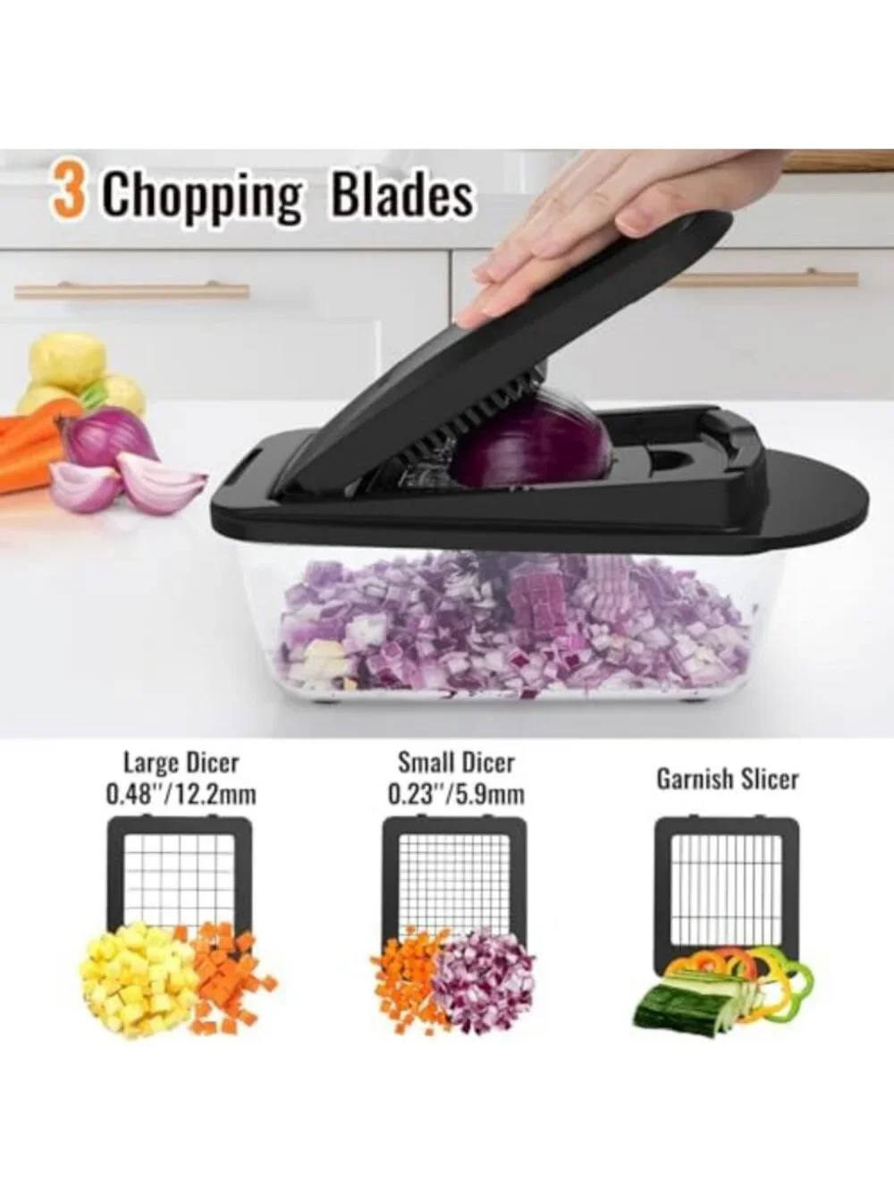 8-Blade Kitchen Chopper Slicer Grater Set - Versatile Cooking Tool & Gadget